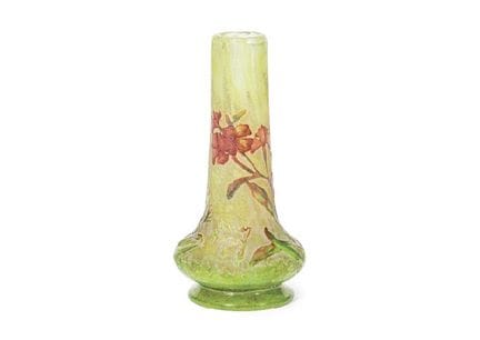 DAUM FRERES, Vaso con motivo di Crocosmia, H 11,2 