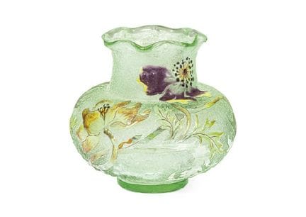 GALLE, Vase mit Anemonenmotiv, H 11,6 × D 12,5 cm,