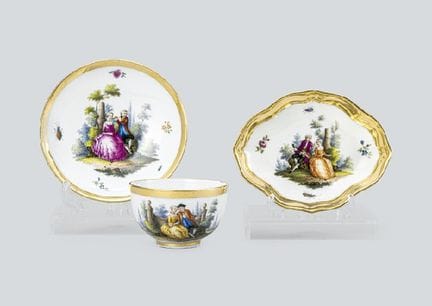 MEISSEN (3er-Set), verschiedene Geschirrteile, vor