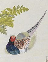 吉冈健二（一套两幅），《绿雉》，
纸本水墨设色，58.5×44厘米，署名并盖章，装裱为卷轴，附带一个