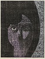 SAITO Kiyoshi, The eye, 
1966, woodcut, 39x30cm, s