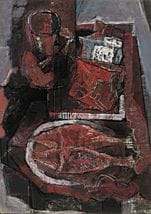 TAKIZAWA Tomoyuki, Stillleben mit Fisch, 
1965, Tu