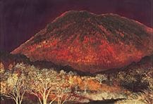 KIMURA Keigo, „Red Peak“, 
Tinte und Farbe auf Pap