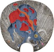 KAWASHIMA Junji, Kuh, 
Tinte und Farbe auf Papier,