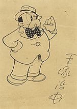 TEZUKA Osamu, Autografo, 
penna su carta, formato 