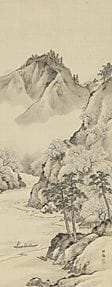 高岛北海，《四季山水》（四幅卷轴套装），
四幅卷轴套装：《春》（丝绸上水墨设色）、《夏》（丝绸上水墨
