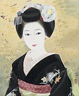 中尾淳、舞子，
纸本水墨设色，8幅日本画规格（高45.5厘米），署名并盖章，附有艺术家亲笔签名并标注
