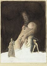 IKEDA Masuo, Work, 
1971, frottage and watercolor 