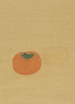 HAMAGUCHI Yozo, Two persimmons, 
1982, color penci