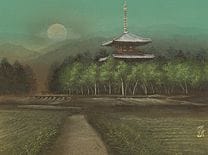 SHIMIZU Nori, Frühlingsabend, 
Tinte und Farbe auf