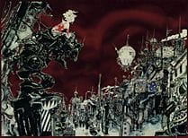 AMANO Yoshitaka, Town, METAL RED, 
offset on metal