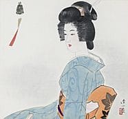 伊藤新水，《肖像》，
纸本水墨设色，43.5×46.7厘米，署名并盖章，装裱。

附Toobi美术鉴