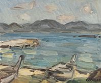 HARA Katsushiro, Paysage, 
huile sur panneau, 38 x