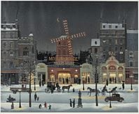 Michel DELACROIX, «Moulin Rouge nevado», 
serigraf