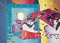 Peter MAX, Lady with Degas, 
lithograph with hand-