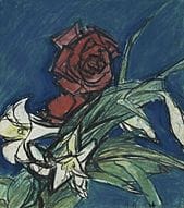 HAYASHI Takeshi, Roses, 
aquarelle et pastel sur c