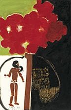 MIGISHI Setsuko, Fleurs en pot, 
huile sur papier,