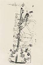 Paul KLEE, Vogelkomödie, 
lithograph, 42.5x21.5cm,
