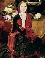 SAITO Saburo, « Girl Packy », 
huile sur toile, fo