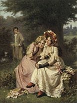 Edwin Thomas ROBERTS, «Chicas junto al río», 
óleo