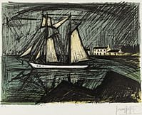 Bernard BUFFET, La goelette, 
S.361, 1981, litogra