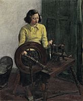 KITO Nabesaburo, « La femme filant », 
huile sur t