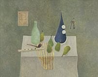 KOSUGI Kojiro, Chapeau bleu et poire, 
1977, huile