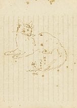 FOUJITA Tsuguharu, Chat, 
1936, plume sur papier, 
