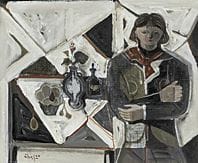 SHIMADA Shozo, Statue de femme et nature morte sur
