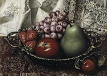 YAMANAKA Masahiko, Fruits, 
huile sur panneau, for