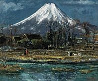 HIRAGA Kamesuke, village d'Oshino, 
huile sur toil