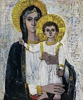 OGI Taro, « Mère sacrée et enfant », 
1979, huile 