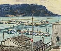NARAHARA Kenzo, Vue de Yashima, 
huile sur toile, 