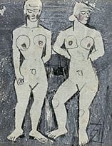 SUDA Kokuta, Deux nus, 
gouache sur papier monté s