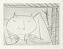 IKEMURA Leiko, Œuvre (série de 3), 
pointe sèche, 