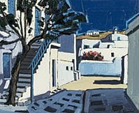 QUILICI (juego de 2), «La placette à Mykonos», 
ól