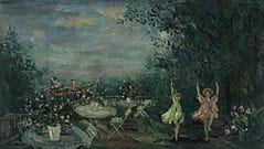 Pierre LAPRADE, El jardín donde está la niña, 
óle