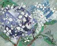 NISHIMURA Keiyu (lot de 2), Hortensia, 
1975, huil