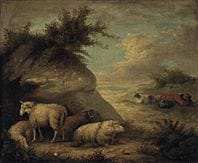 George MORLAND, Oveja y pastor, 
óleo sobre lienzo