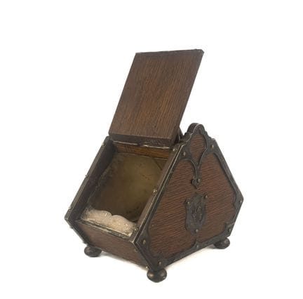 Azucarero de madera natural con forma de caja de c