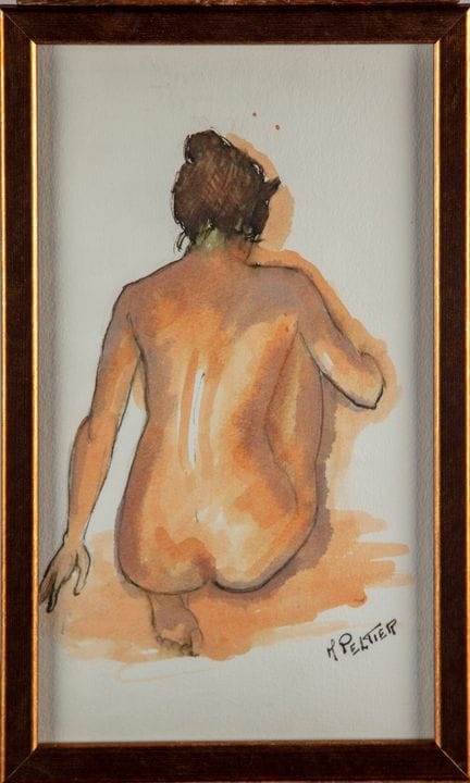 Marcel PELTIER (1924–1998) 
Seated Nude with a Bun
