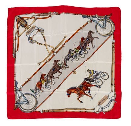 CELINE PARIS
Silk square with a racehorse and jock