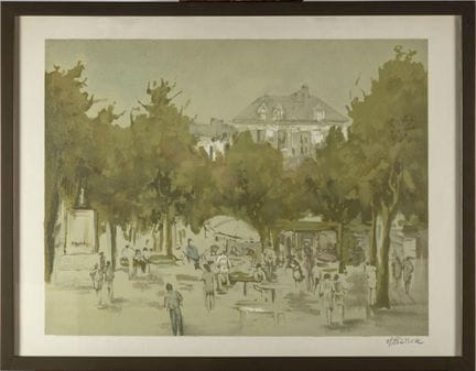 Marcel PELTIER (1924-1998) 
Veduta di un parco in 