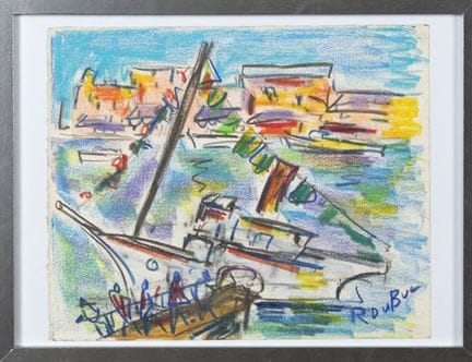 Roland DUBUC (1924-1998)
Barca a vela nel porto 
P