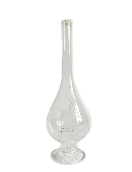 Vaso monoflore in vetro trasparente con decorazion