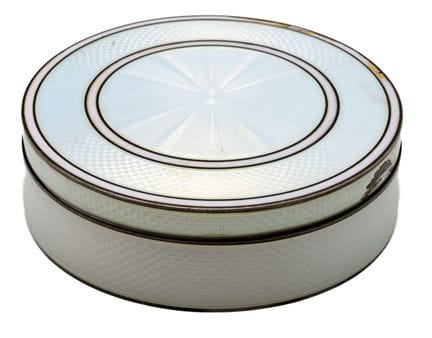 Scatola circolare rivestita in vermeil (925/1000),