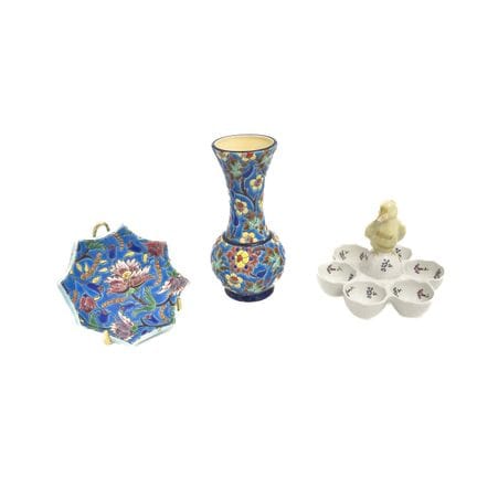 LONGWY
Vaso (H. 18 cm) e coppetta (D.: 12 cm) in m