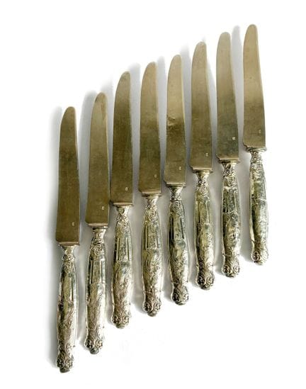 Juego de 8 cuchillos para queso con hoja de metal 