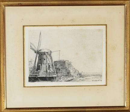 After REMBRANDT VAN RIJN
"The Windmill"
Engraving 