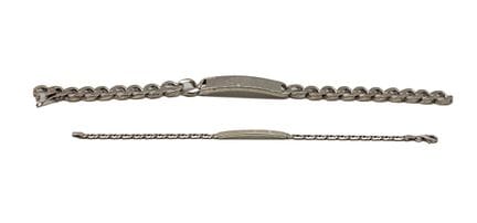 Dos pulseras de plata «personalizadas» (925 y sell